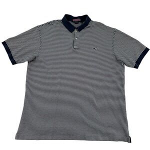 Vineyard Vines Navy & White Thin-Striped Polo Shirt